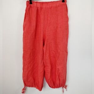 New Collection 100% Linen Barrel Leg Pants Size Small